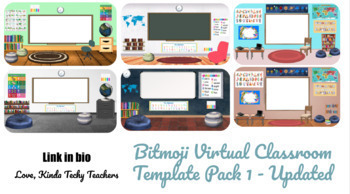 Preview of Virtual Bitmoji Classroom Templates Pack 1