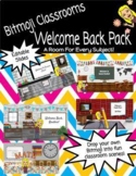 Virtual Bitmoji Classrooms "Welcome Back Pack"- Editable R