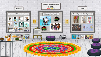 Preview of Virtual Black History Month Classroom Template