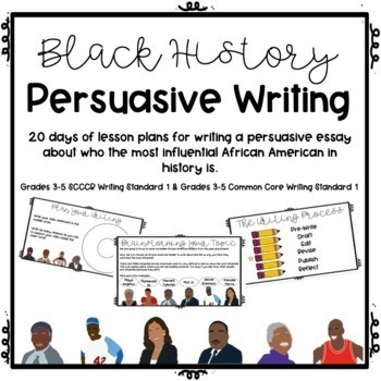 Preview of Virtual Black History Persuasive Writing for Upper Grades: 20 Days of Slides
