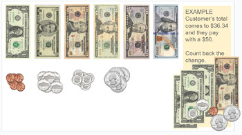 Preview of Virtual Cash Drawer--Counting Back Change activity
