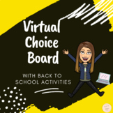 Virtual Choice Board with Back to school activities! 