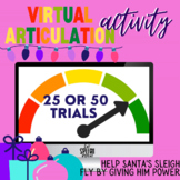 Virtual Christmas Articulation Activity: 25 & 50 trials| H