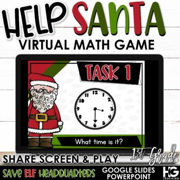Preview of Christmas Math Escape Room | Help Santa Save Elf Headquarters | 1st Grade