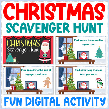 Preview of Virtual Christmas Scavenger Hunt - Digital Christmas Party Activity