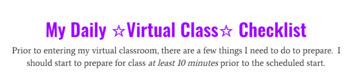 Preview of Virtual Class Checklist - Word Doc version