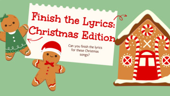 Preview of Virtual Class Game: Finish the Lyrics (Christmas Song Edition)