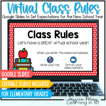 Preview of Virtual Class Rules for the Distance Learning Classroom EDITABLE PRESENTATION