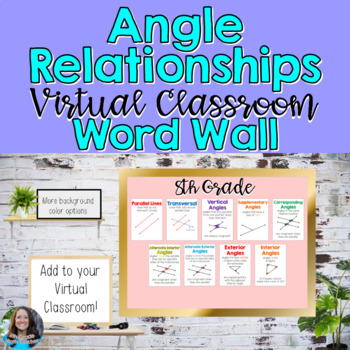 Preview of Virtual Classroom Angle Relationships Virtual Word Wall Posters