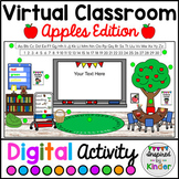 Virtual Classroom Apples Theme Editable Board | For Google