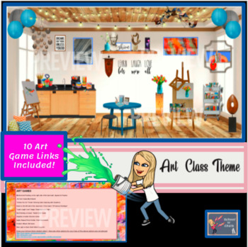 Preview of Virtual Classroom: Art Class Theme (Includes 10 Interactive Art Game Links)