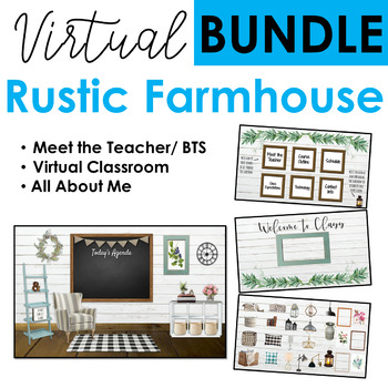 Preview of Virtual Classroom BUNDLE Rustic Farmhouse