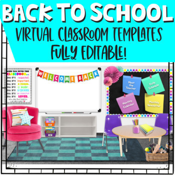 Virtual Back to School Classroom Background for Remote 