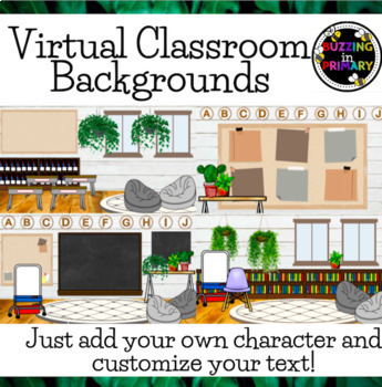 Preview of Virtual Classroom Backgrounds / Classrooms for Google Slides (FARMHOUSE THEME)