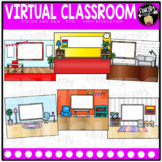Virtual Classroom Backgrounds Clip Art Set {Educlips Clipart}