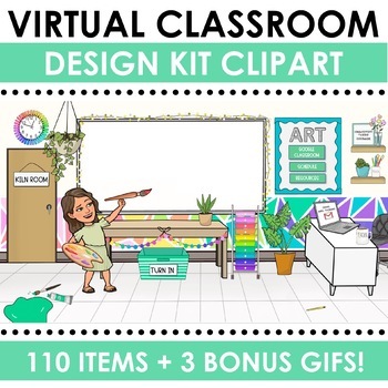 Preview of VIRTUAL CLASSROOM Design Kit BUNDLE! | 110 Bright Accessories!