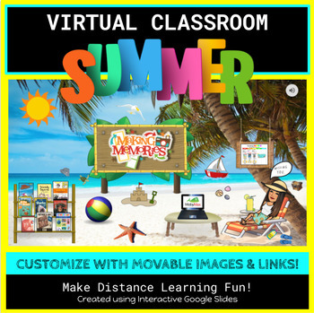 Preview of Virtual Classroom- Editable Summer Theme