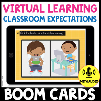 Preview of Virtual Classroom Expectations | Digital BOOM CARDS 