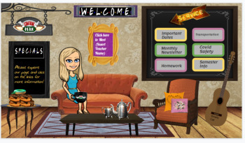 Preview of Virtual Classroom-F.R.I.E.N.D.S Theme : Guardian Information/Staff Room