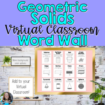 Preview of Virtual Classroom Geometric Solids Virtual Word Wall Posters