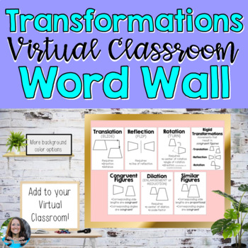 Preview of Virtual Classroom Geometric Transformations Virtual Word Wall Posters