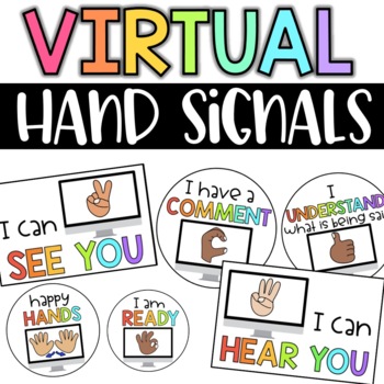 Preview of Virtual Classroom HAND SIGNALS | Virtual Learning Communication Tool