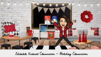 Preview of Virtual Classroom Holidays- Editable Google Slides