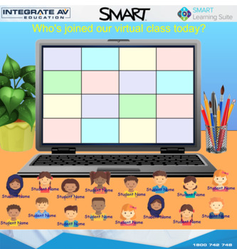 Preview of Virtual Classroom Interactive Attendance Template