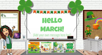 Preview of Virtual Classroom- March/ St Patrick's Day Theme Design