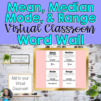 Preview of Virtual Classroom Mean, Median, Mode, & Range Word Wall Posters