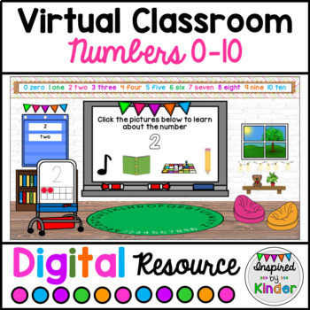 Preview of Virtual Classroom Numbers 0-10 | For Google Slides™ | With Links