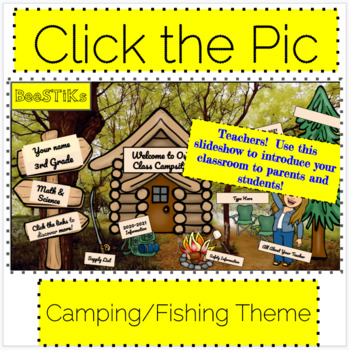 Preview of Virtual Classroom/Orientation Slideshow Camping/Fishing Theme