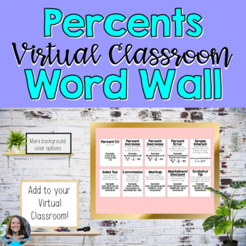 Preview of Virtual Classroom Percents Virtual Word Wall Posters