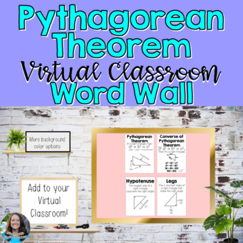 Preview of Virtual Classroom Pythagorean Theorem Virtual Word Wall Posters