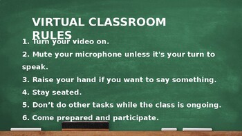 Preview of Virtual Classroom Rules - Editable #3