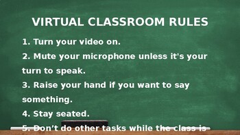 Preview of Virtual Classroom Rules - Editable #4