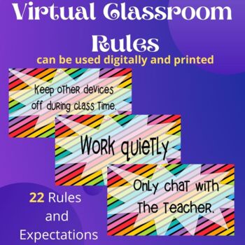 Preview of Virtual Classroom Rules & Expectations - Bitmoji classroom rules 2020 Etiquette
