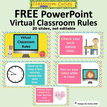 Preview of Virtual Classroom Rules PowerPoint Freebie