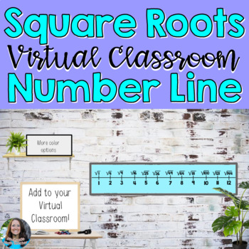 Preview of Virtual Classroom Square Roots Number Line Poster and Clipart