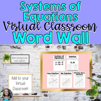 Preview of Virtual Classroom Systems of Equations Virtual Word Wall Posters