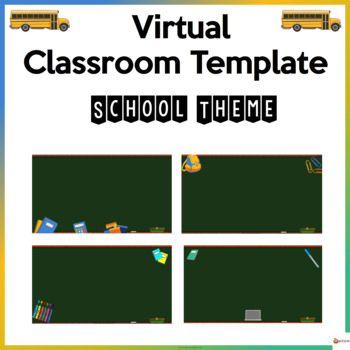Preview of Virtual Classroom Template Chalkboard Background