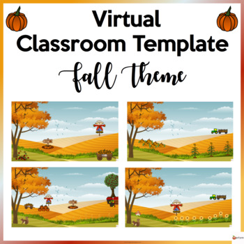 Preview of Virtual Classroom Template Fall Background