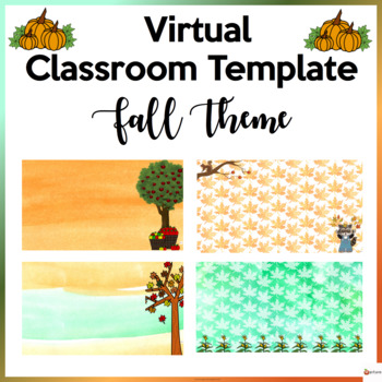 Preview of Virtual Classroom Template Fall Background