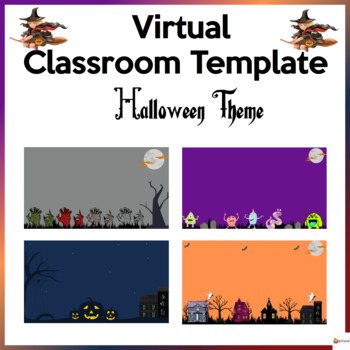 Preview of Virtual Classroom Template Halloween Background