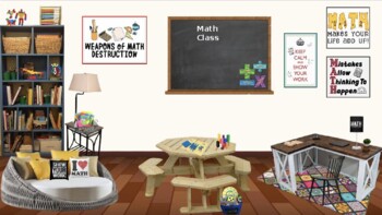 Preview of Virtual Classroom Template (Math Theme)