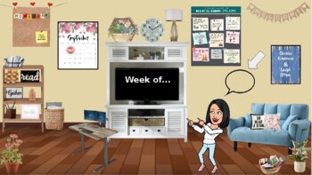 Preview of Virtual Classroom Template Monday-Friday (Weekly Template)