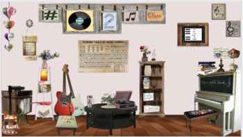Preview of Virtual Classroom Template (Music Class)