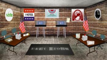 Preview of Virtual  Classroom Template Voting,  Elections, Election Day Distance Learning