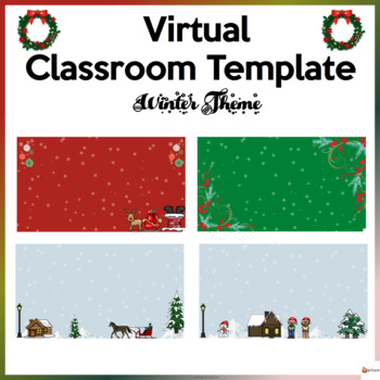 Preview of Virtual Classroom Template Winter Background
