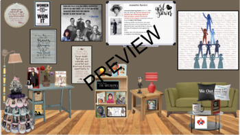 Preview of Virtual Classroom Template (Women's History)